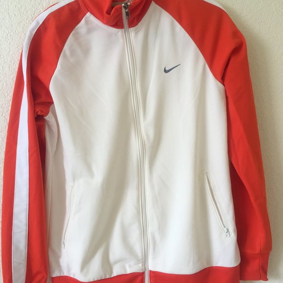 Nike Jackets & Blazers - Nike Women Dri Fit Element Cream/Orange Jacket XL NWT